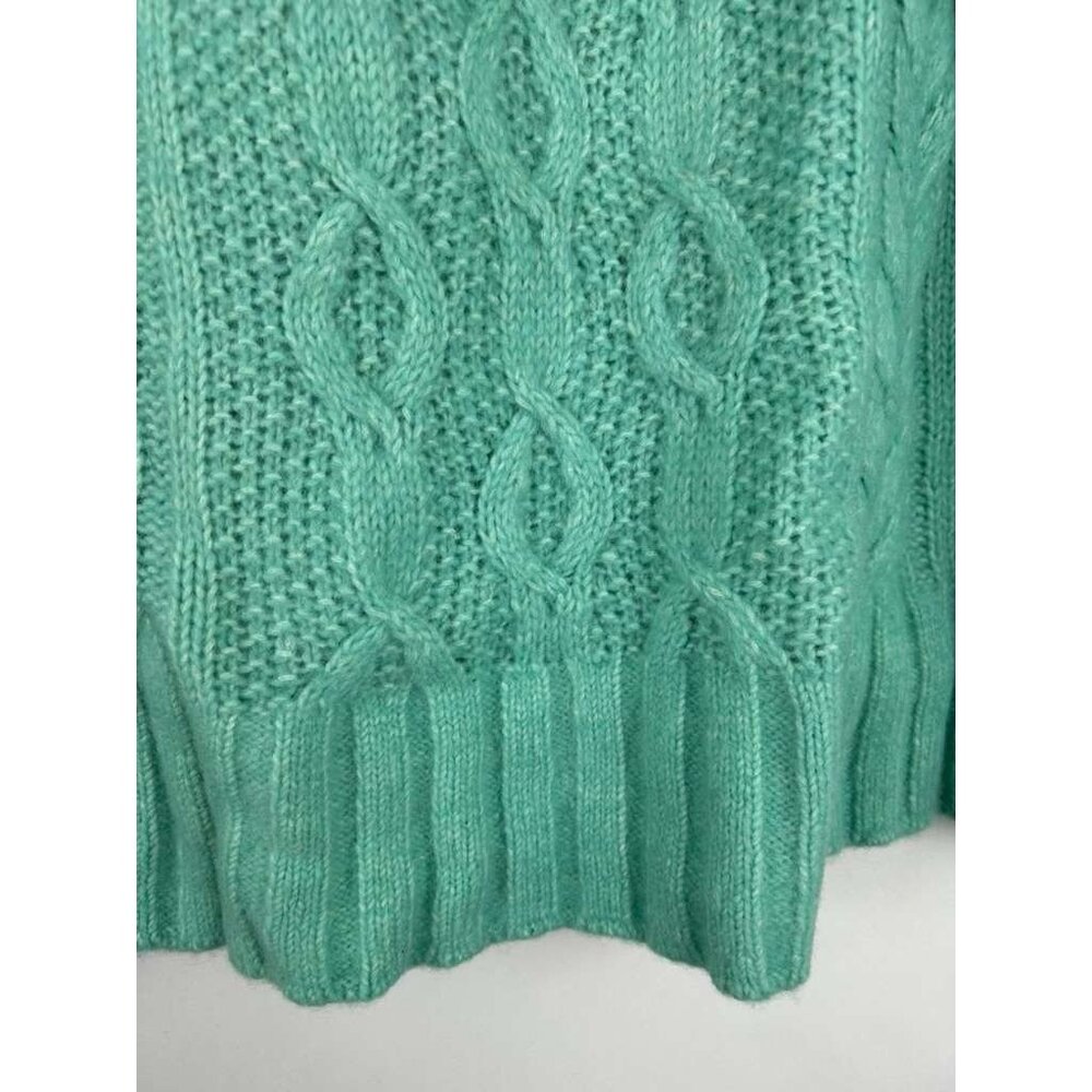 Everlane Women's XL Sweater Mint Green Alpaca & Merino Wool Blend Cable Knit - Picture 13 of 14